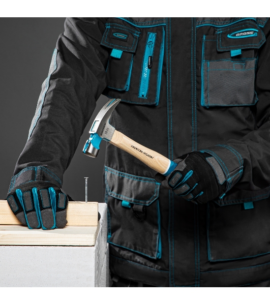 Молоток-гвоздодер Gross AMERICAN HICKORY 280 г, угол 75, магнит, обрезиненная рукоятка