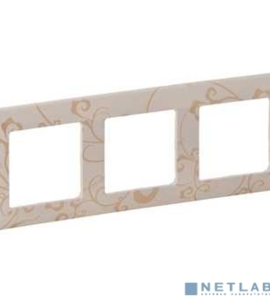 Рамка Legrand 754113 Valena LIFE 'Ампир бежевый'.3-постовая универсальная