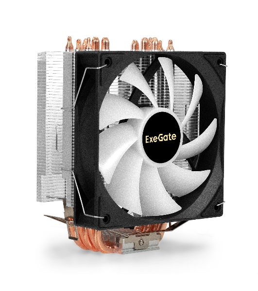 Кулер ExeGate Wizard EXX600-PWM.FRGb (Al+Cu, 6 тепл.трубки, LGA775/1150/1151/1155/1156/1200/1700/1851/AM2/AM2+/AM3/AM3+/AM4/AM5/FM1/FM2/754/939/940, TDP 180W, Fan 120мм PWM, 800-2400RPM, Hydro bearing, 4pin, 11-24db, 540г, FRGb подсветка, с термопастой, на защелках, Color Box)