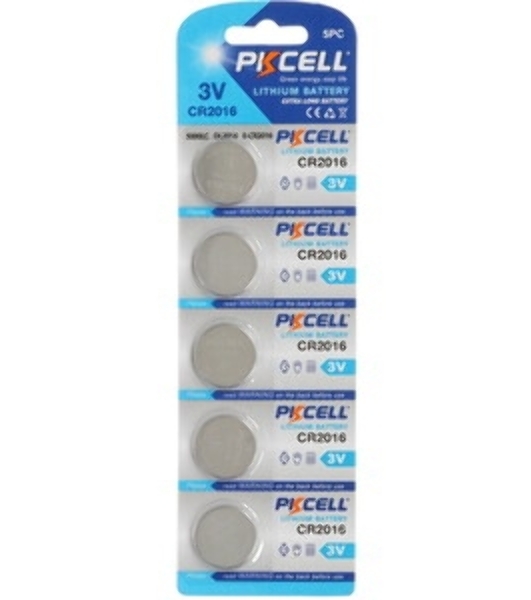 Литиевый элемент питания PKCELL CR2016-5B тип - CR2016 5 шт в блистере