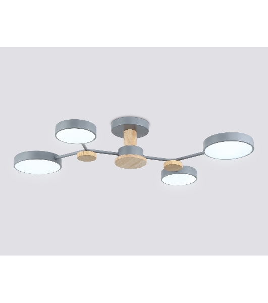 Светильник Ambrella light FL4859/4 GR/WD серый/дерево 60W 3000-6000K 700*400*120 (без ПДУ)