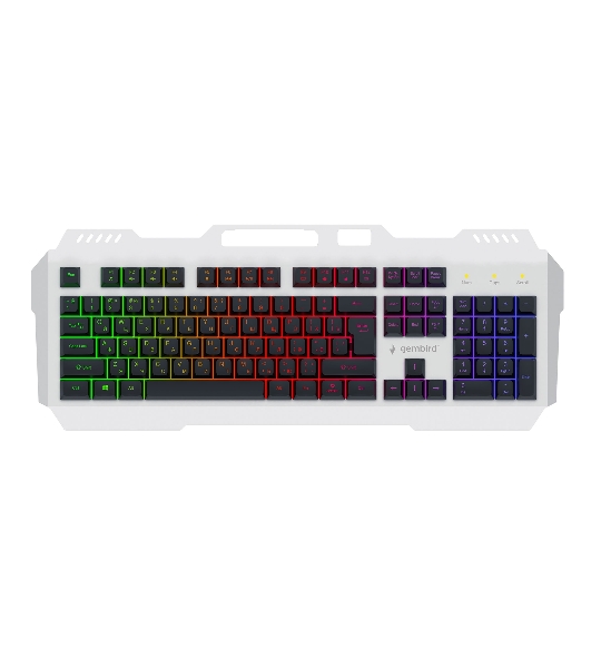 Клавиатура Gembird KB-G710M-S проводная, USB Type-A, чёрный/серебристый