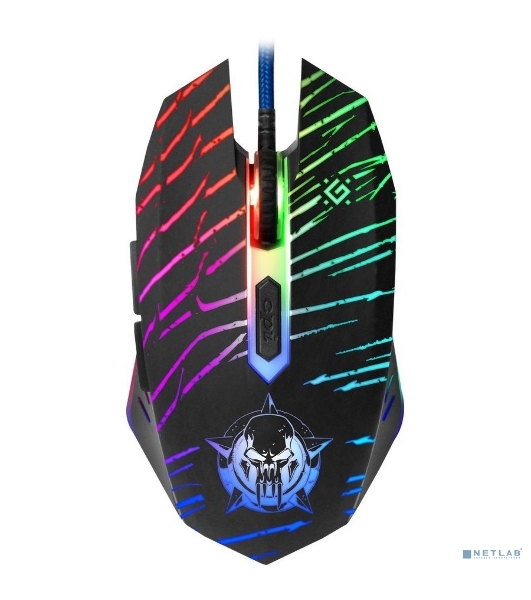 Мышь проводная Defender Dark Agent GM-590L черный, 12800 dpi, USB, кнопки - 6