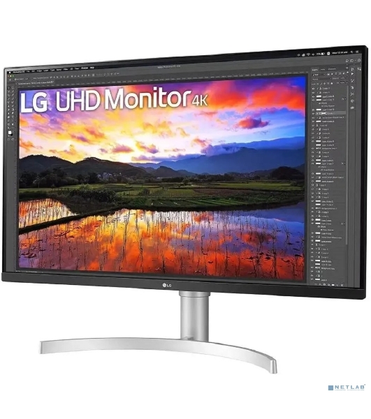 Монитор 31.5' LG 32UN650K-W IPS 3840x2160, 60 Гц, 5 мс, 16:9, 350 кд/м², 2xHDMI 2.0, DP 1.4, 3.5 мм, динамики (2x5 Вт), FreeSync, HDR10, черный/белый