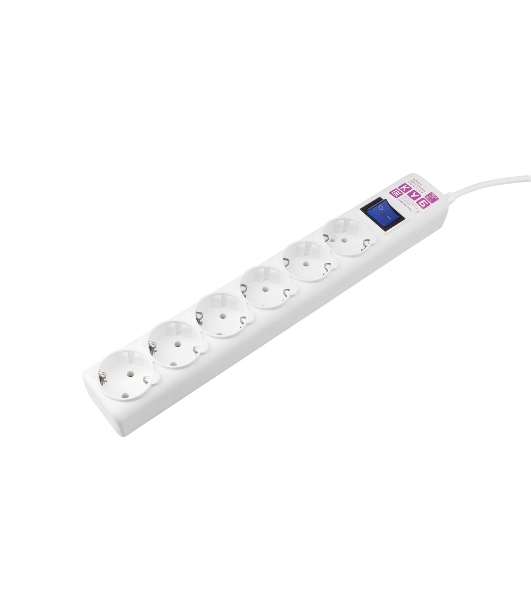 Ф-удлинитель, PC 10м 6р, бел. 16А, (3*1,5) SPG6-16-10M