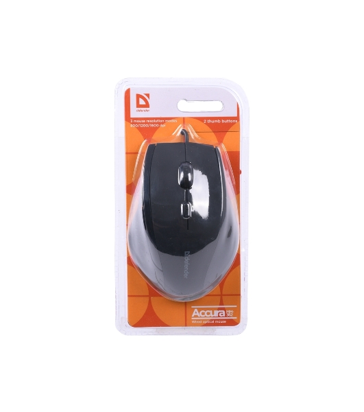 Мышь проводная Defender Accura MM-362 черный, 1600 dpi, USB, кнопки - 6