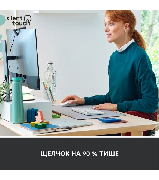 Мышь беспроводная Logitech Signature M650 L белый, 4000 dpi, радиоканал, Bluetooth, USB, кнопки - 5