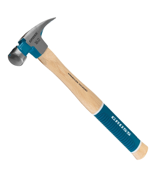 Молоток-гвоздодер Gross 10418 American hickory 450г, угол 75, магнит, обрезиненная рукоятка