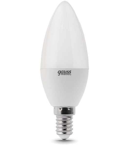 Лампа светодиодная LED Gauss 8Вт E14 220В 4100К Elementary свеча 33128