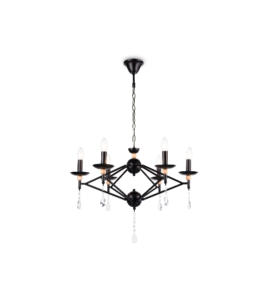 Светильник Ambrella light TR9597/6 BK черный E14/6 max 40W D660*880