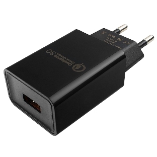 Сетевое зарядное устройство Cablexpert MP3A-PC-17, QC 3.0, 100/220V - 1 USB порт 5/9/12V, черный