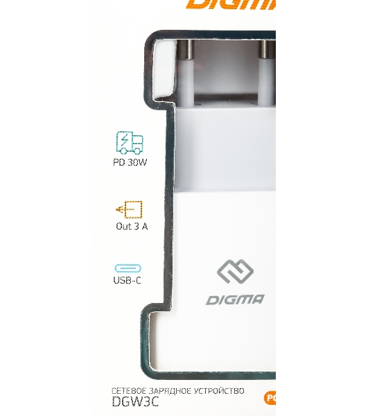Сетевое зарядное устройство Digma DGW3C 3A PD белый