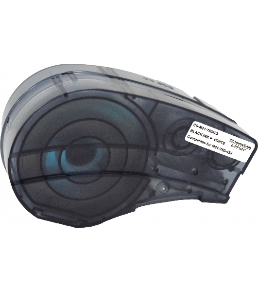 Картридж ленточный Cactus CS-M21-750423 черный шрифт, белый фон (19.1 мм, 6.4 м) для Brady BMP21-PLUS, BMP21-LAB
