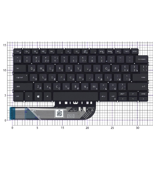 Клавиатура для ноутбука Dell Latitude 3301 черная без рамки