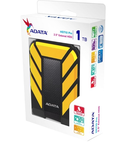 Внешний HDD 2.5' ADATA HD710P, 1TB, USB 3.2 Gen 1 Type-A, 5400 rpm, желтый
