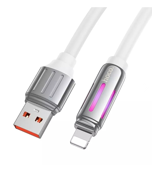 Кабель USB HOCO U136 Prize, USB - Lightning, 2.4А, 1.2м, белый
