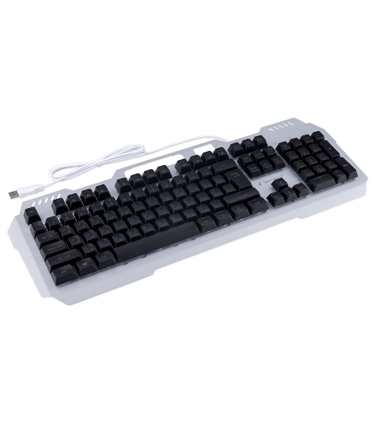 Клавиатура Gembird KB-G710M-S проводная, USB Type-A, чёрный/серебристый