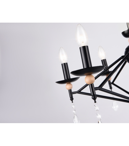Светильник Ambrella light TR9597/6 BK черный E14/6 max 40W D660*880