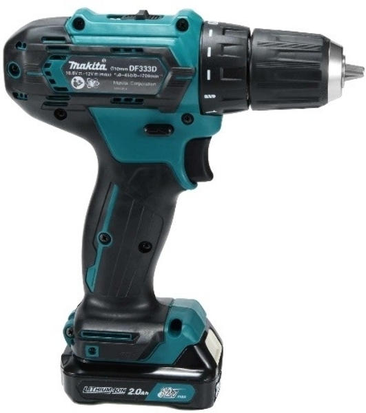 Дрель-шуруповерт Makita DF333DWAE, 12 В, 2 Ач, 30 Нм, щеточный