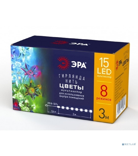 Гирлянда LED ENIN-3Z Нить Цветы 3 м мультиколор, 220V, IP20 (36/864)