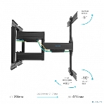 Кронштейн для телевизора Kromax Ultra Slim-102 черный, 3 шт/уп. Кр. стал. наст. для TV 32'-90', max 60 кг, накл. +5°-10°, пов. ±60° от ст. 23-415 мм, max VESA 600x400 мм., фото 1