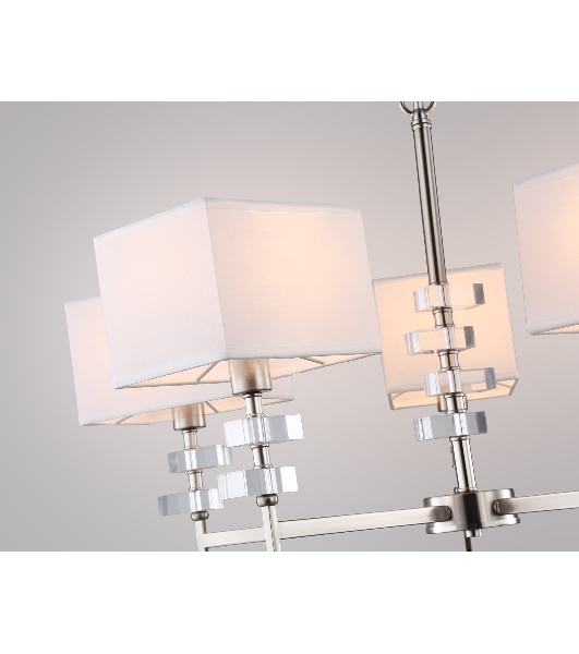 Люстра Ambrella light LH71321/5 SN/WH никель/белый E14/5 max 40W D700*850
