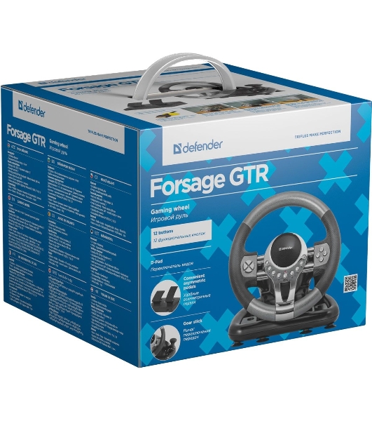 Игровой руль Defender FORSAGE 12 кн+2перекл.+1перекл. 8-ми позиц., USB