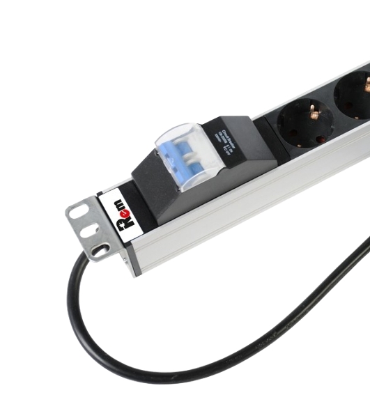 Верт блок розет Rem-16 с авт 16А 10 Shuko 10IEC60320 C19 16A алюм 33-38U 3м