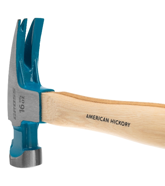 Молоток-гвоздодер Gross 10418 American hickory 450г, угол 75, магнит, обрезиненная рукоятка