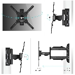 Кронштейн ONKRON/32-55' макс. 400x400, 2 колена, наклон -5º+8º, поворот 180º макс, от стены 55-500мм, белый, фото5