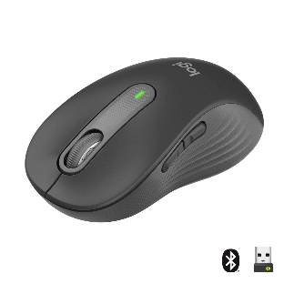 Мышь беспроводная Logitech Signature M650 L графитовый, 4000 dpi, радиоканал, Bluetooth, USB, кнопки - 5