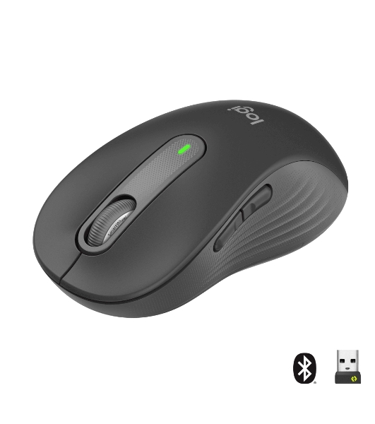 Мышь беспроводная Logitech Signature M650 L графитовый, 4000 dpi, радиоканал, Bluetooth, USB, кнопки - 5