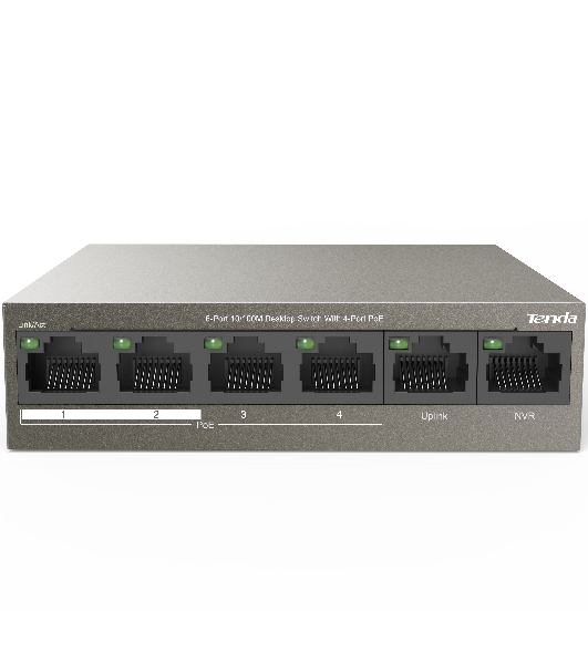Коммутатор Tenda TEF1106P-4-63W 6PORT 100M 4POE