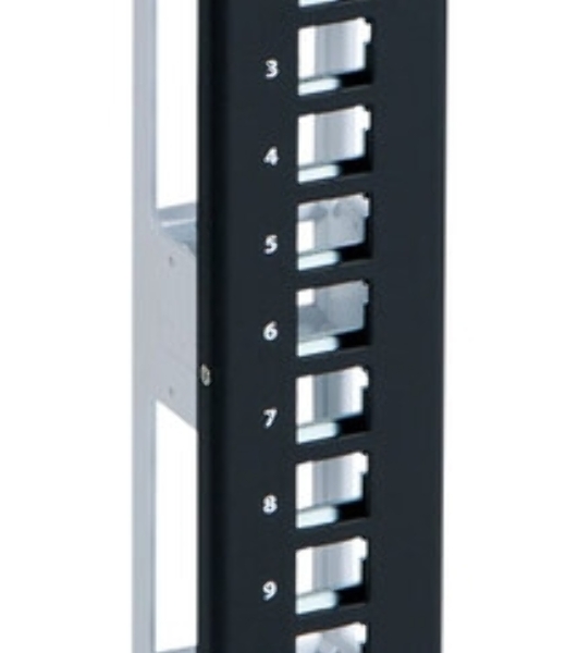 Модульная настенная патч-панель на 12 портов Hyperline PPWBL-12 для модулей Keystone Jack, с подставкой