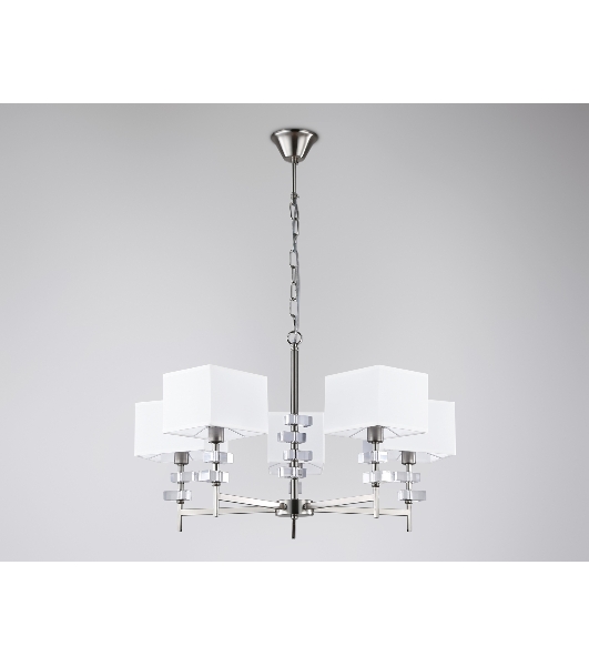 Люстра Ambrella light LH71321/5 SN/WH никель/белый E14/5 max 40W D700*850