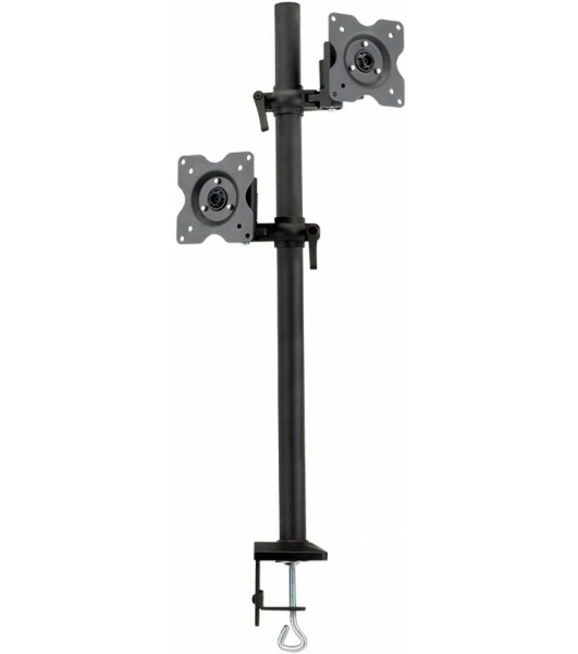 Настольное наклонно-поворотное крепление Kromax OFFICE-5, для 2-х LCD мониторов 13'-32', 5 ст. свободы, 3D вращение, VESA 75/100, max 2х6 кг GREY 