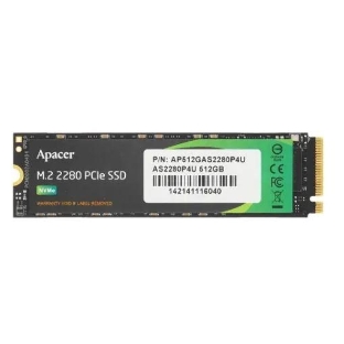Накопитель SSD Apacer AS2280P4U, 512Gb, PCIe 3.0 x4, M.2 2280, NVMe, R/W 3500/2300