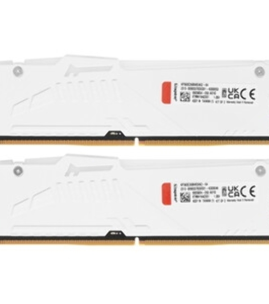 Оперативная память Kingston Fury Beast, DDR5, 64Gb (2x32GB), 5200MHz, CL40, DIMM, с радиаторами, белый
