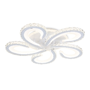 Потолочный светодиодный светильник Ambrella light FA1703/5 WH/CH белый/хром 149W 3000K-6400K 540*540*90 (ПДУ РАДИО 2.4G)