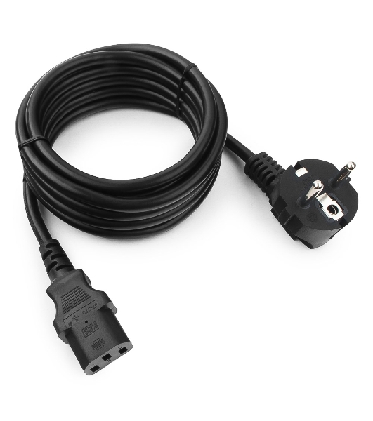 Кабель питания Cablexpert PC-186-1-3M, 3м, Schuko- C13, 3x1кв.мм, черный, с заземлением, пакет