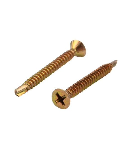 Саморез оконный Kranz сверло, 3.9х38, желтый цинк, короб (500 шт./уп.)