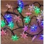 Гирлянда светодиодная Neon-night Снежинки большие 5м, 20LED, IP20, прозрачный провод, свечение мульти (RG/RB), мигание, 230В, фото8