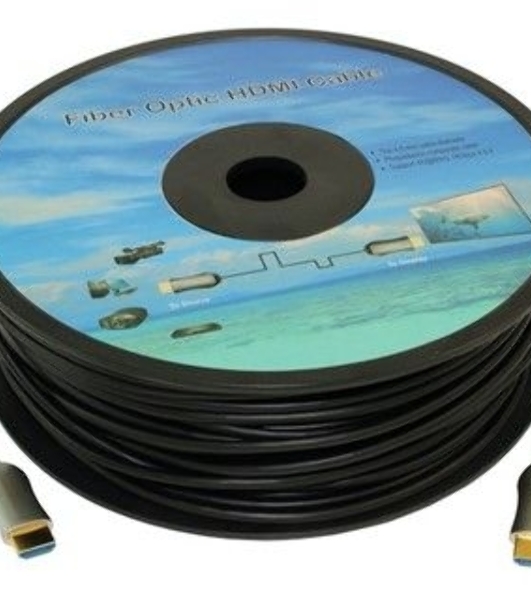 Кабель аудио-видео Fiber Optic HDMI (m)/HDMI (m) 35м. позолоченные контакты черный