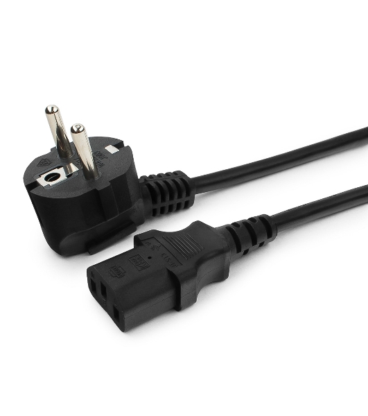 Кабель питания Cablexpert PC-186-1-3M, 3м, Schuko- C13, 3x1кв.мм, черный, с заземлением, пакет