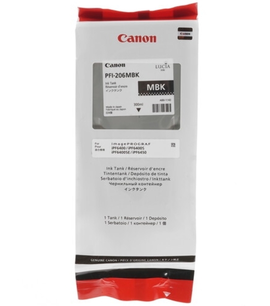Картридж струйный PFI-206MBk (5302B001), для Canon iPF6400/6450, Черный Матовый, 300ml
