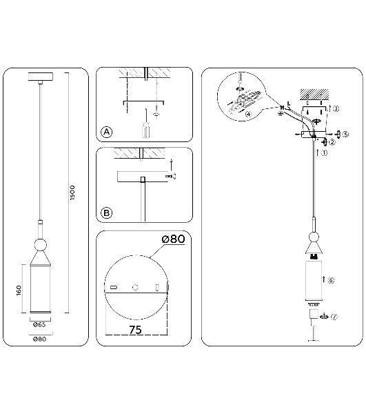 Светильник Ambrella light LH55271 BS/FR латунь/белый матовый E14 max 40W D65*1500