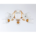 Светильник Ambrella light TR303323/5 WH/GD/CL/FR белый/золото/прозрачный/белый матовый E27*5 max 60W D620*200, фото4