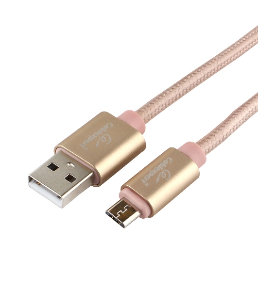 Кабель USB2.0 Cablexpert CC-U-mUSB01Gd-1.8M, AM/microB, серия Ultra, длина 1.8м, золотой, блистер