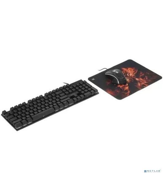 Комплект клавиатура+мышь Defender Aura MKP-117 проводной, USB, 2400 DPI, черный