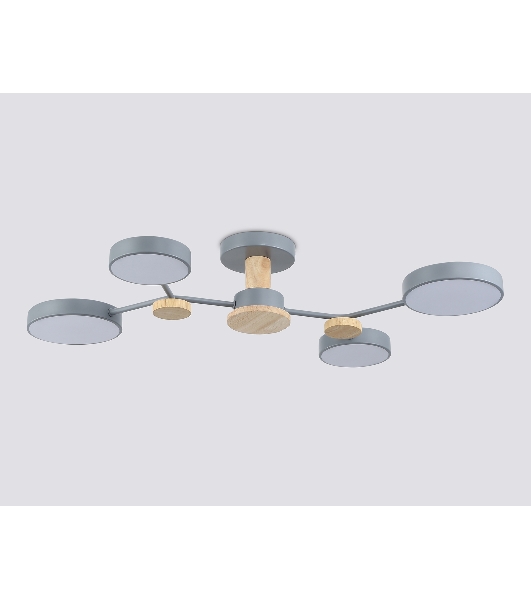 Светильник Ambrella light FL4859/4 GR/WD серый/дерево 60W 3000-6000K 700*400*120 (без ПДУ)